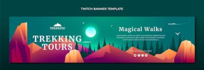 Gradient Trekking Twitch Banner – Free Download