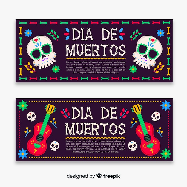 Dia de Muertos Banners in Flat Design – Free Stock Photo, Download Free