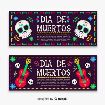 Dia de Muertos Banners in Flat Design – Free Stock Photo, Download Free