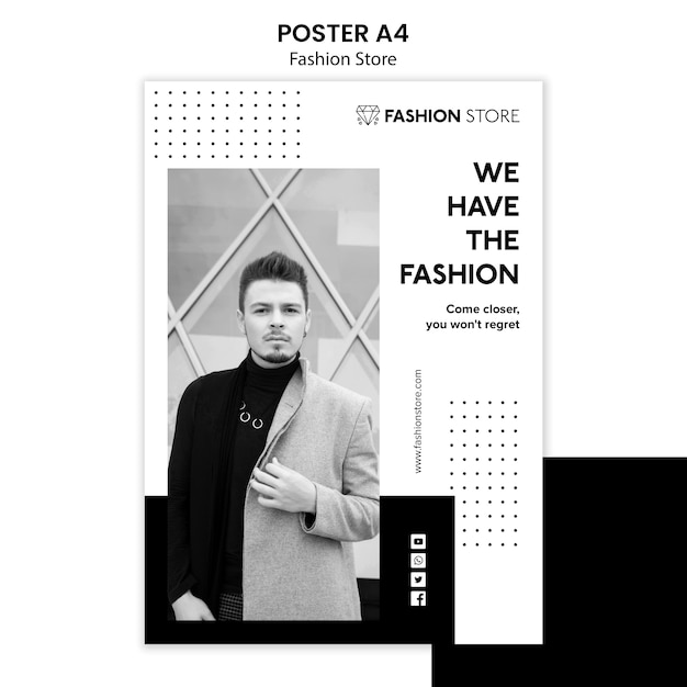 Fashion Store Concept Poster Template – Free Download