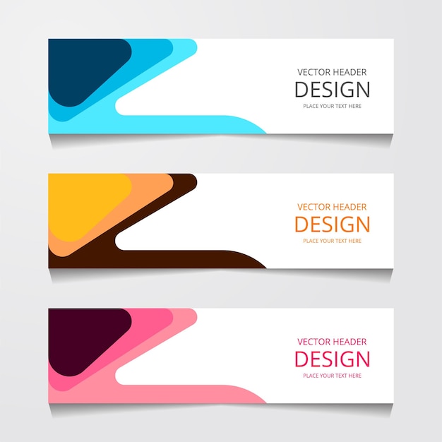 Abstract Design Banner Web Template with Three Color Layouts – Free Stock Photo Download