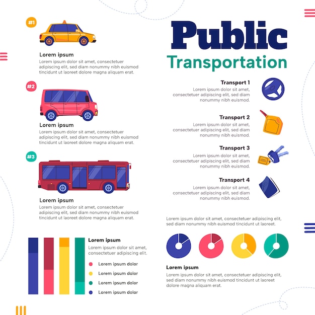 Flat Infographic Template for Public Transportation and Transit – Free Download