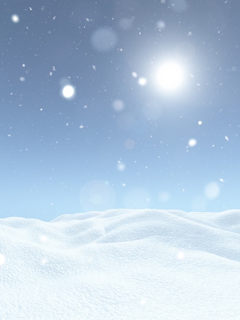 3D Christmas Snowy Landscape – Free Download