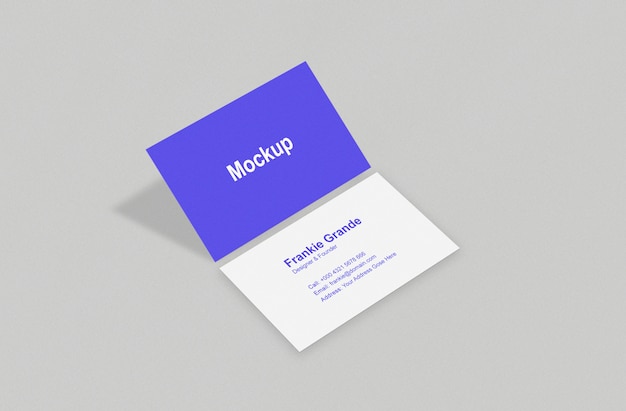 Business Card Mockup with Bend Shadow – Free Download