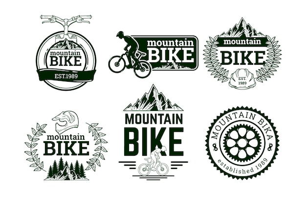 Hand-Drawn Bike Logo Collection – Free Download