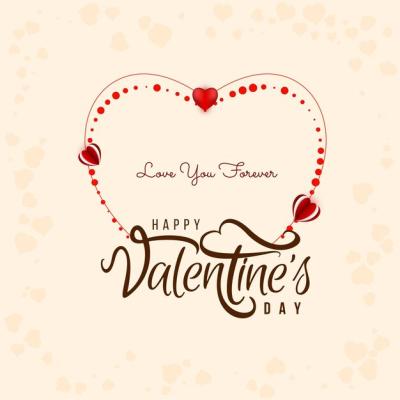 Beautiful Happy Valentine’s Day Celebration Greeting Card Design – Free Download