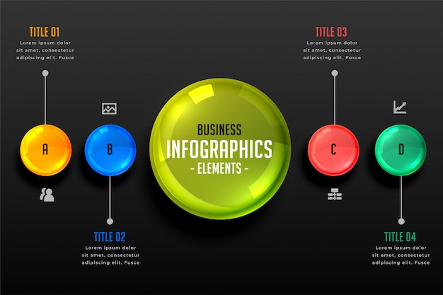 Dark Theme Infographics Steps Template – Free Download