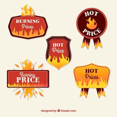 Flat Design Fire Label and Badge Collection – Free Download