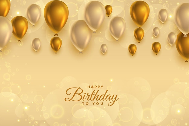 Golden Theme Happy Birthday Background – Free Download