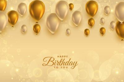 Golden Theme Happy Birthday Background – Free Download