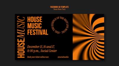 House Music Party Facebook Template – Free to Download