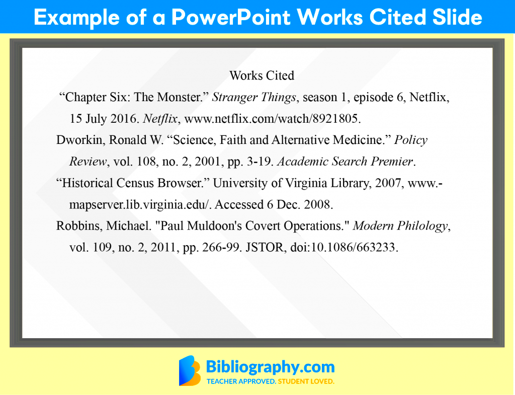 How to Cite a PowerPoint Presentation in MLA  Bibliographycom