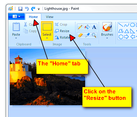 How To Resize An Image Using Paint