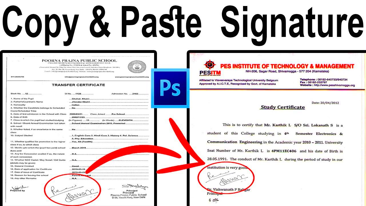 How to Copy Paste Signature in Photoshop  Photoshop Tutorial  YouTube