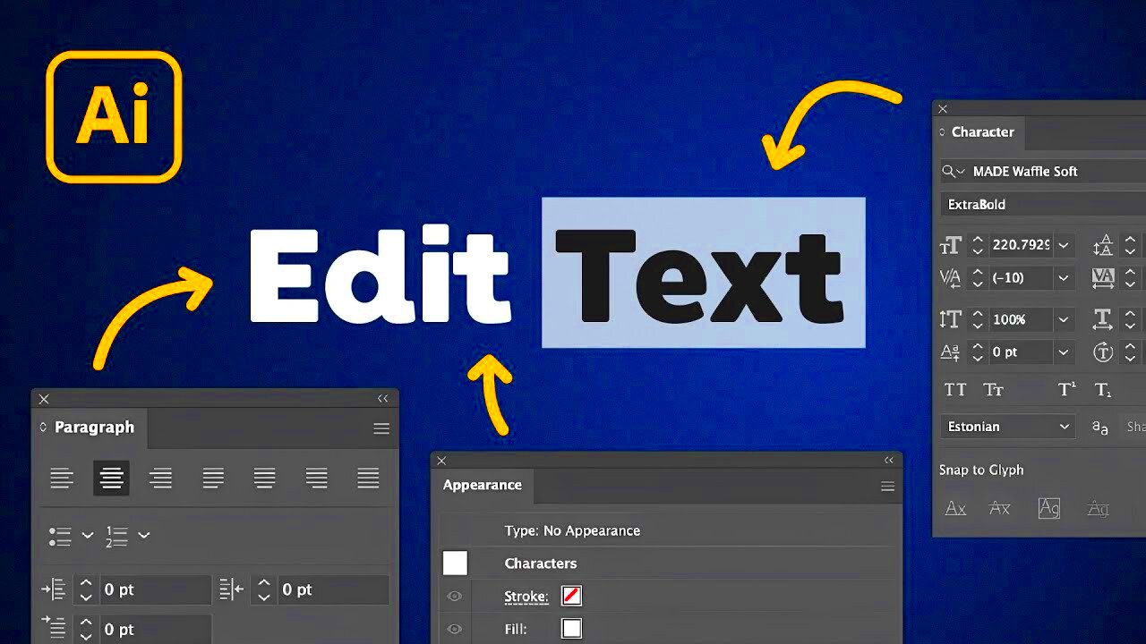 How to Edit Text in Illustrator  YouTube