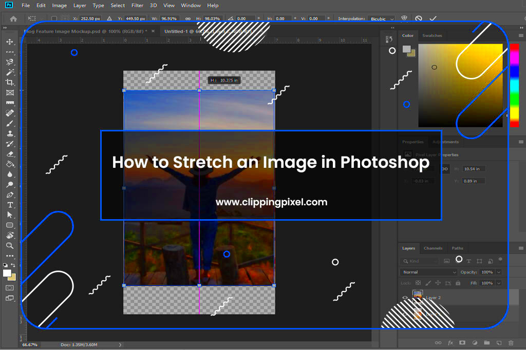 How to Stretch an Image in Photoshop  Clipping Pixel