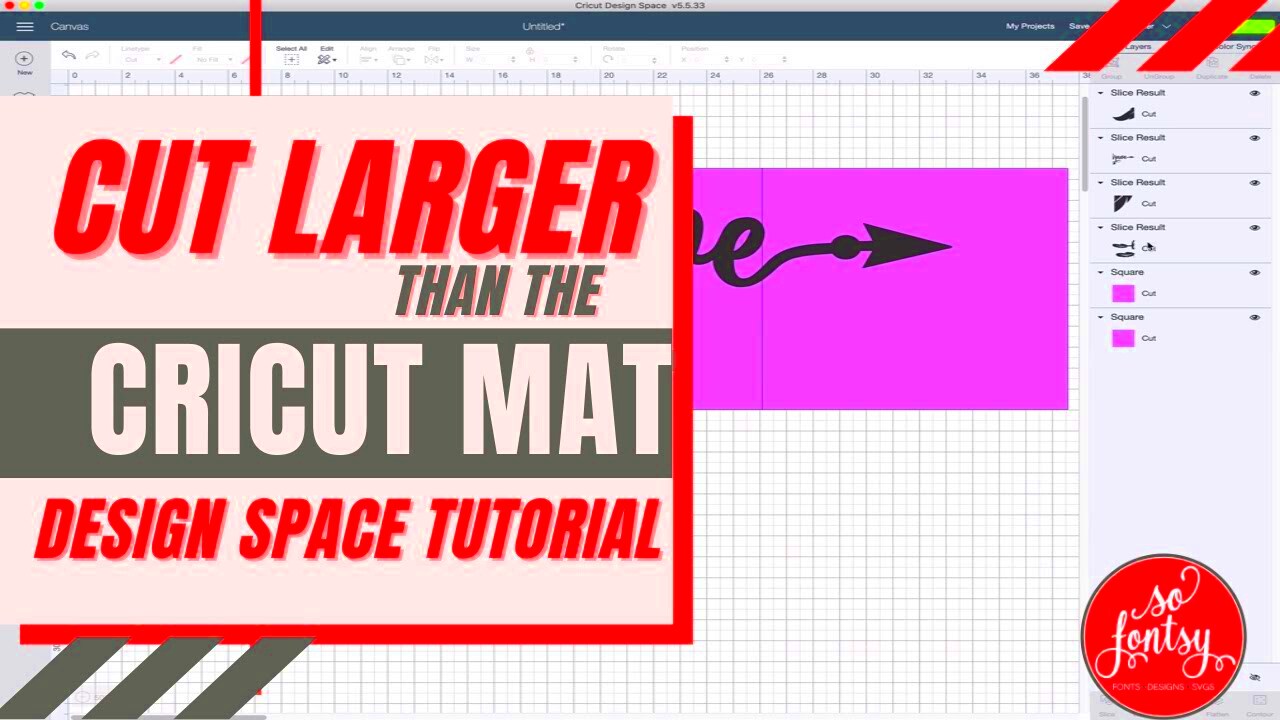 Cricut Design Space Tutorial How to Cut Larger Than The Mat  YouTube