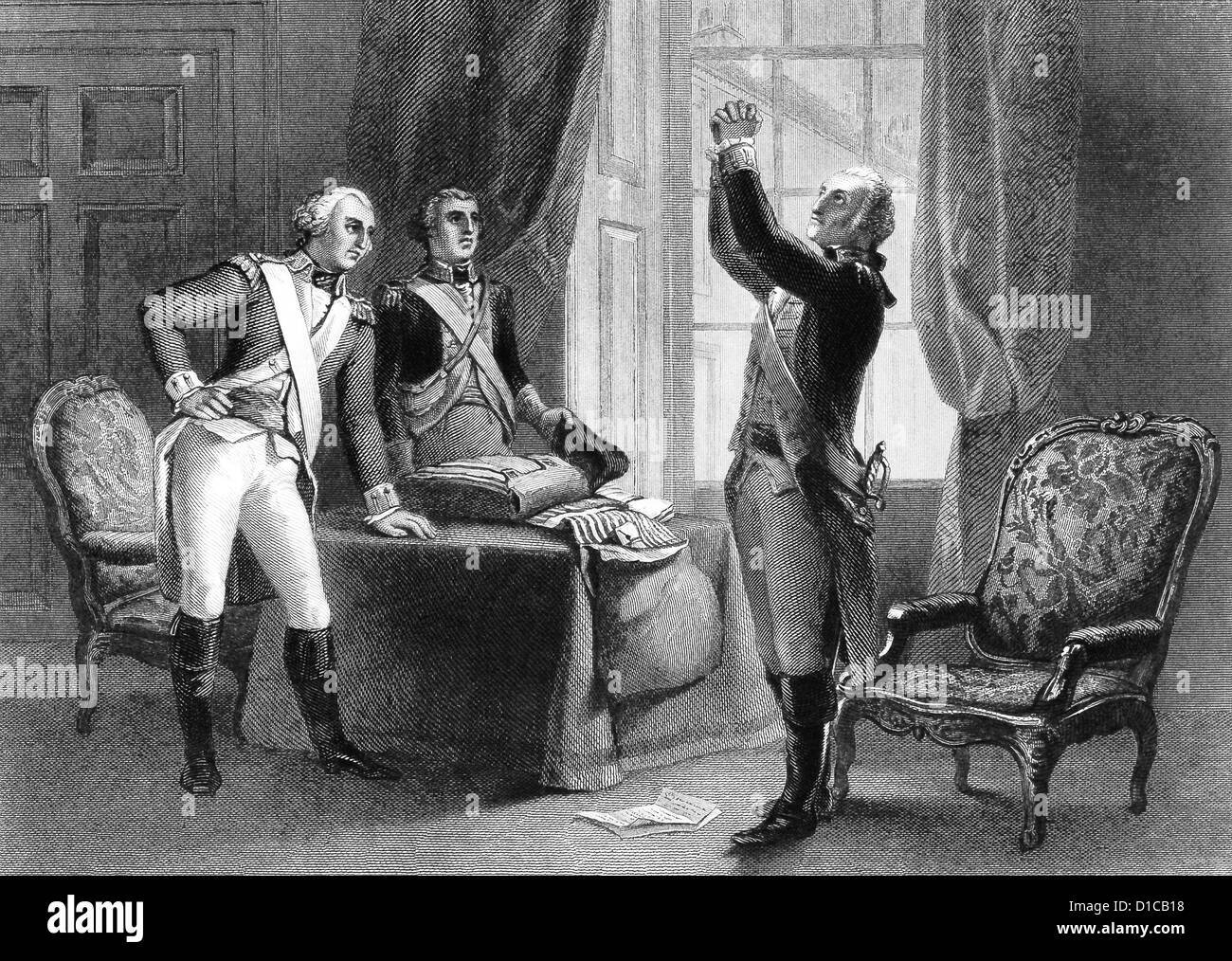 This 1856 illustration shows General George Washington telling of the 