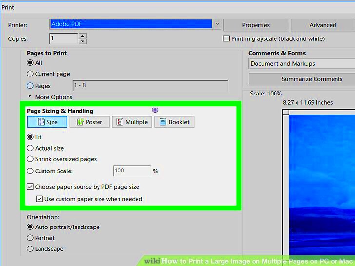 How to Print a Large Image on Multiple Pages on PC or Mac