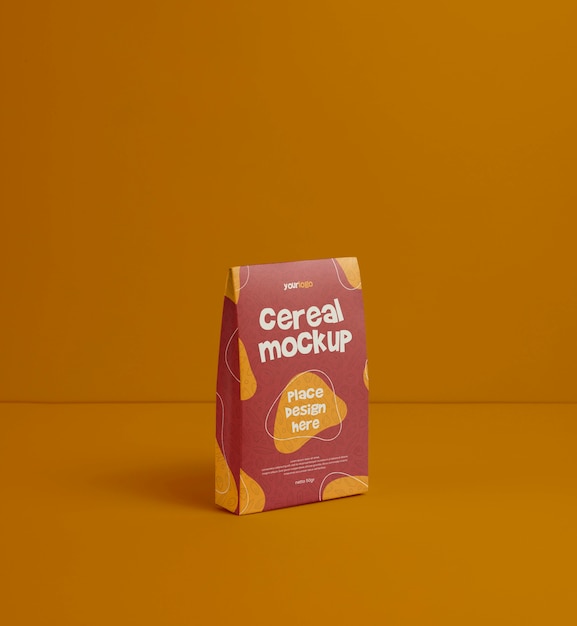 Breakfast Cereal Box Mockup Design for Free Download