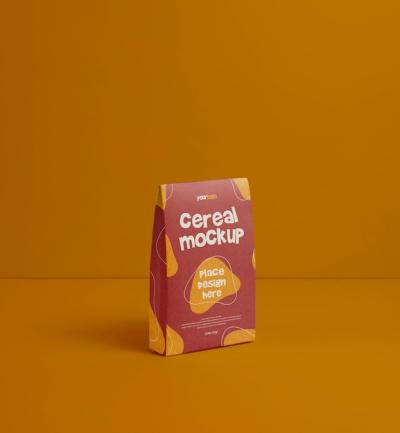 Breakfast Cereal Box Mockup Design for Free Download