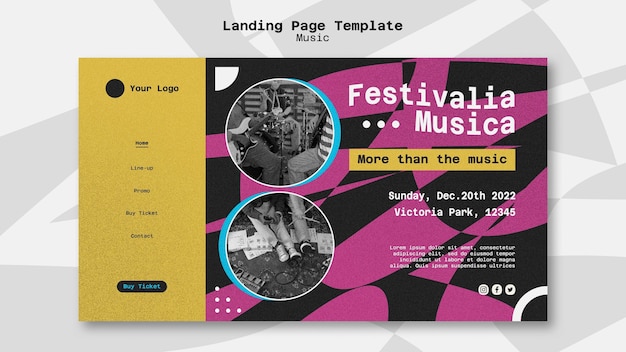 Abstract Music Festival Landing Page – Free Stock Photo Download