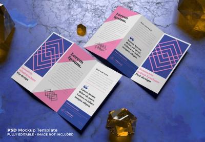 Double Trifold Brochure Mockup Design Template – Free to Download