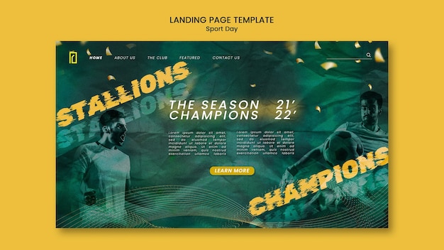 Glowing and Blurry Effect Sports Day Landing Page Template – Download Free Stock Photo