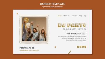 DJ Party Landing Page Template Featuring People and Balloons – Free Download