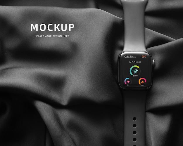 Smartwatch Mockup in Dark Environment – Free Stock Photo for Download