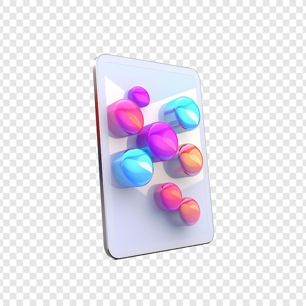 3D Drug Health Tablet Isolated on Transparent Background – Free Download