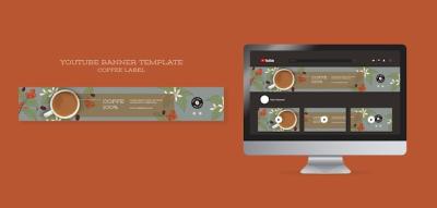 Coffee Label YouTube Banner Template – Free Download