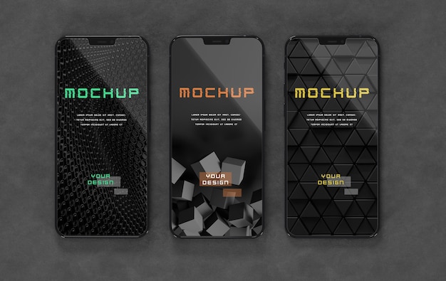 Elegant Glossy Dark Smartphone Mock-Up Design – Free Download