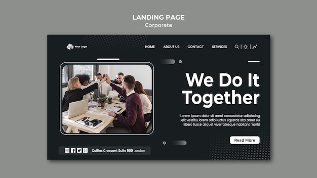 Corporate Ad Template for Landing Pages – Free Download