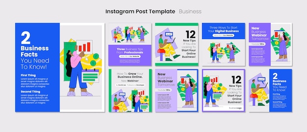 Flat Design Business Instagram Post Template – Free Download