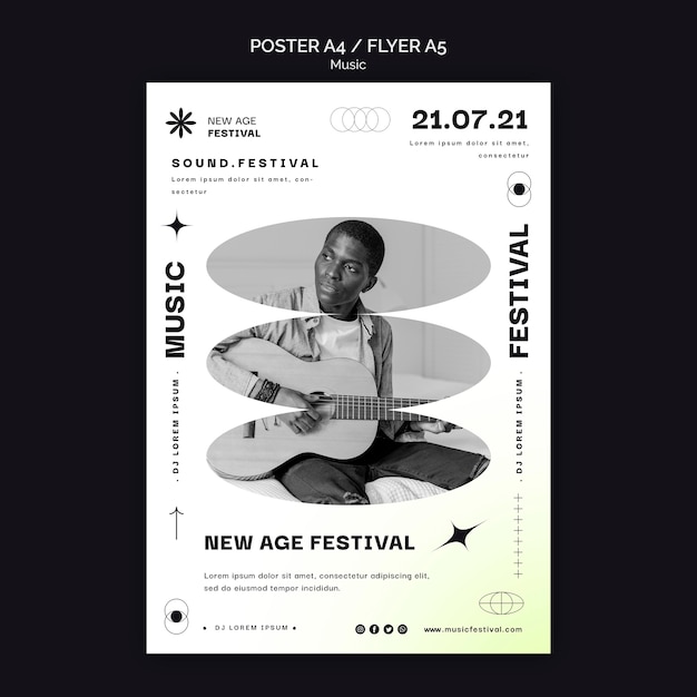 Vertical Poster Design for New Age Music Festival – Free Download