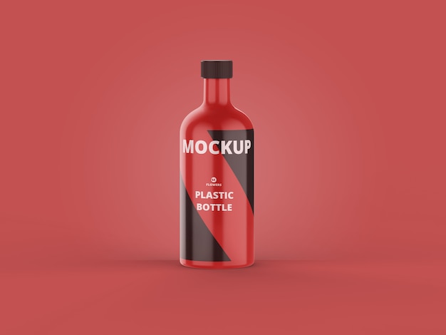 Glossy Plastic Bottle Mockup – Free Download