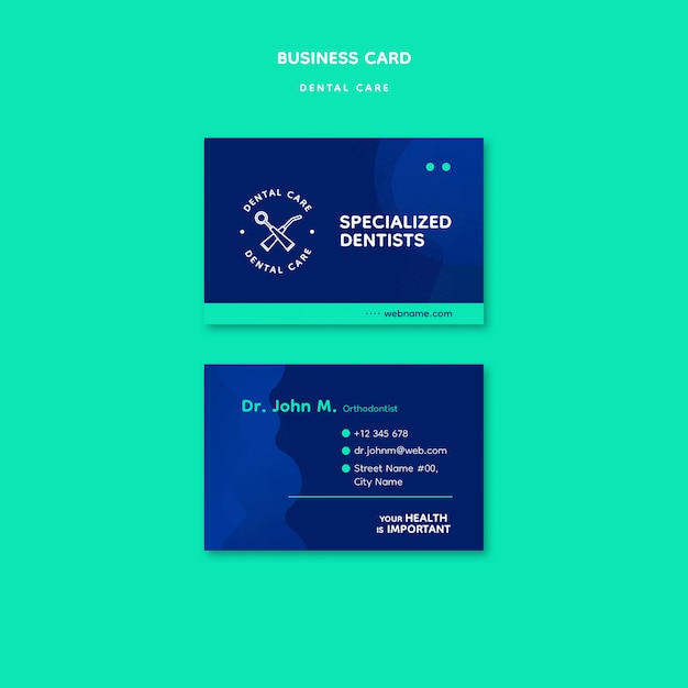 Dental Care Business Card Template – Free Download