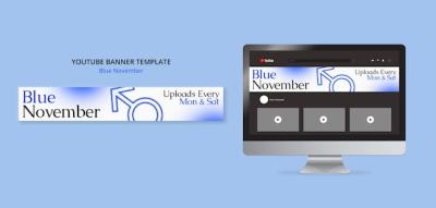 Blue November Awareness YouTube Banner – Free Download