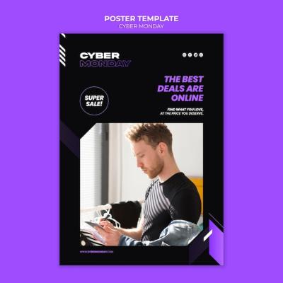 Cyber Monday Tech Print Template – Free Download