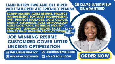 I Will Write an Impressive Resume for Scrum Master, Project Management, Software Management, PMP, and Agile Roles