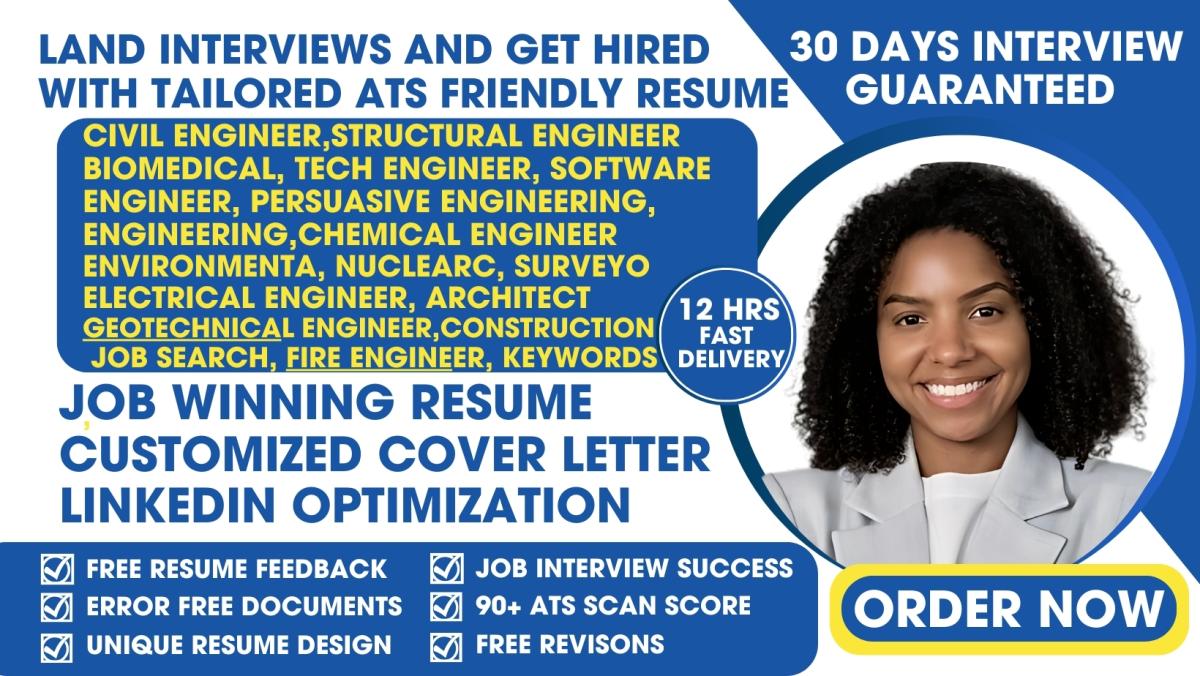 I Will Craft a Professional Engineering Resume for Civil Engineers, Intern Structural Engineers, and Project Engineers