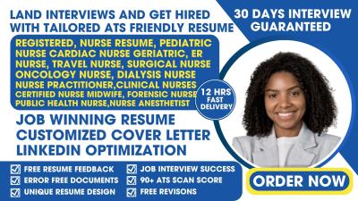 I Will Write a Registered Nurse Resume for Pediatric, Cardiac, Geriatric, and ER Travel Nurses