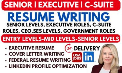 I Will Craft Expert Executive, Federal, and Tech Resumes for High-Level Positions