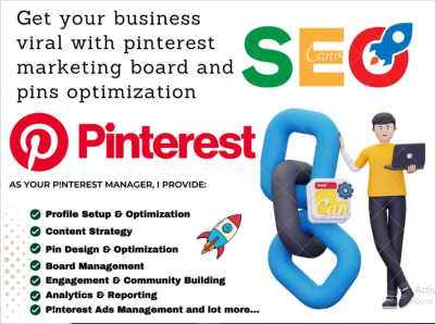 I Will Make Your Business Go Viral with Pinterest Marketing Board and Pins Optimization