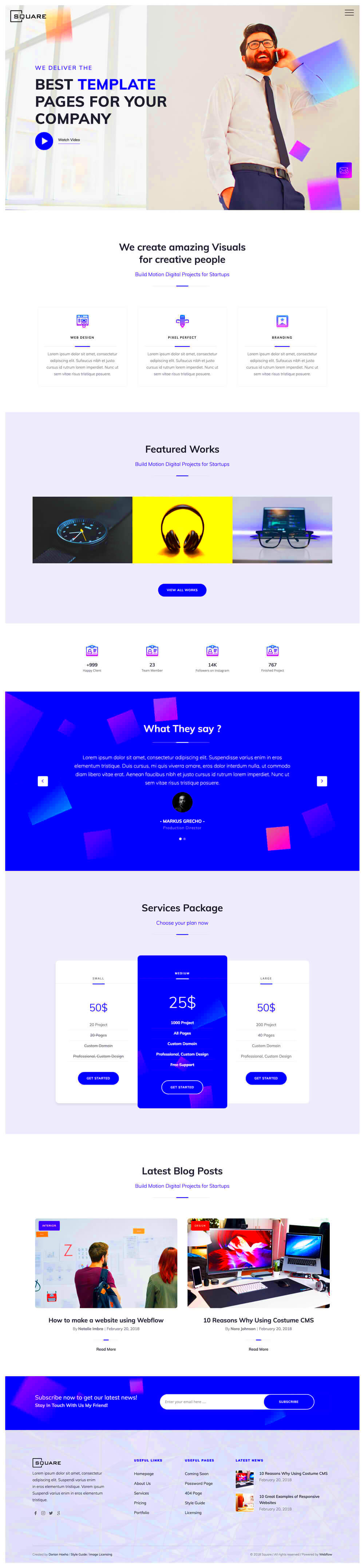 Square  Agency HTML Webflow Template