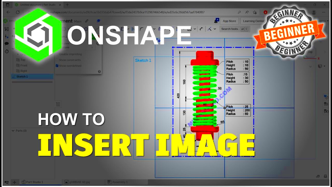 Onshape How To Insert Image Tutorial  YouTube