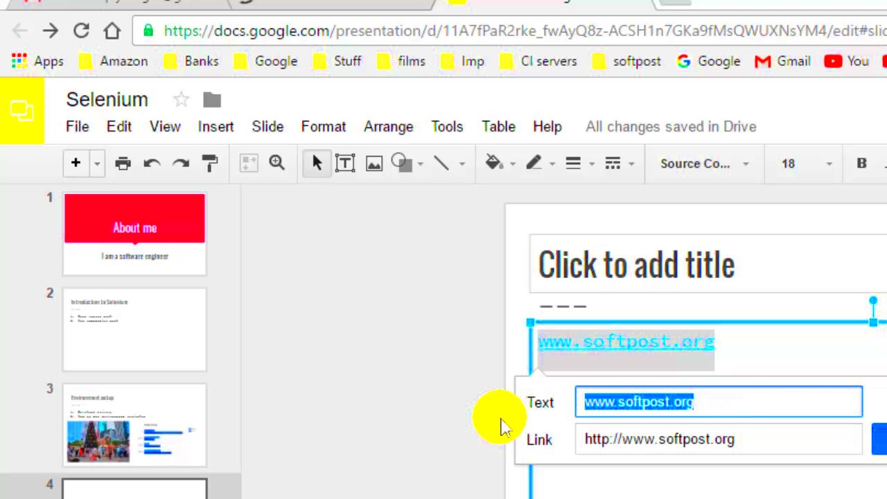 How to insert a link in Google slides  YouTube