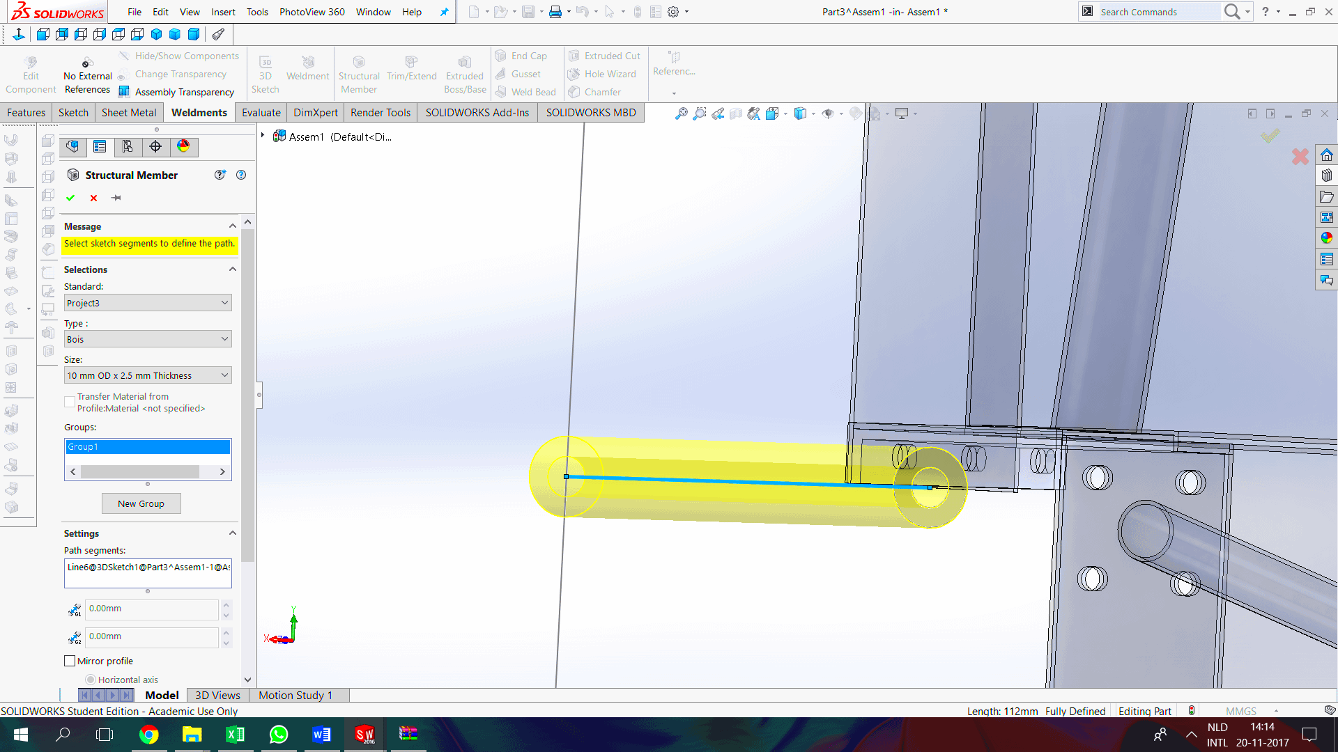 How to offset this weldments profile  cad