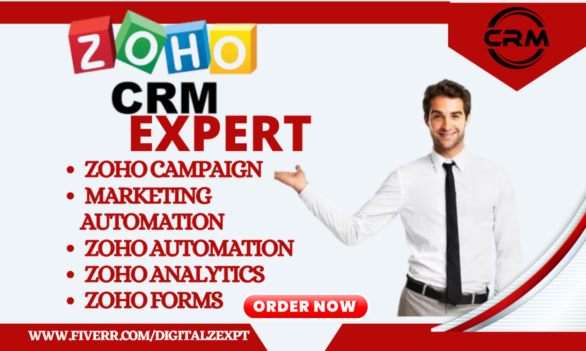 Expert Setup of Zoho CRM, Zoho Campaigns, Zoho Mail, Zoho Desk, and Zoho Forms Integration